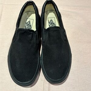Vans Men's Black Canvas Slip-On Sneakers 6.5